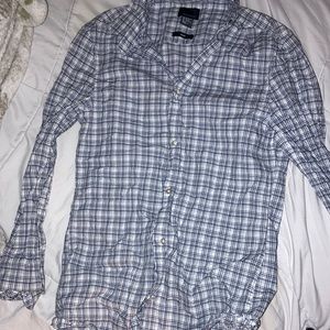 Women’s H&M slim fit plaid blouse, premium cotton